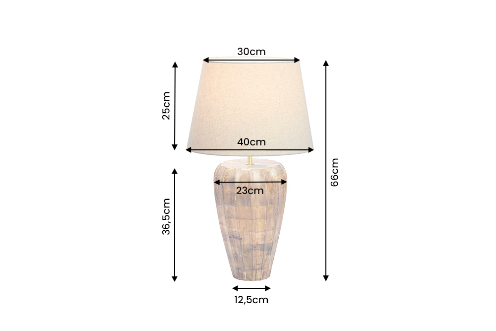 Tischleuchte PURE NATURE 65cm Mango