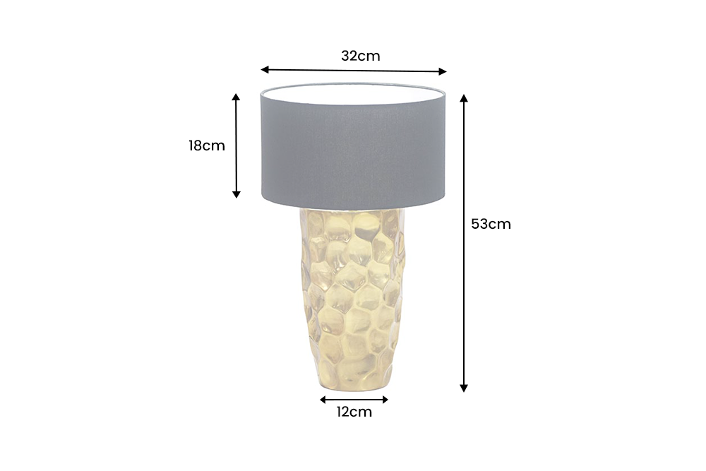 Table lamp AURELIA 55cm hammer stroke effect gold