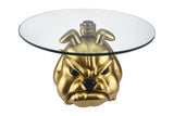 Coffee table BULLDOG 55cm glass gold