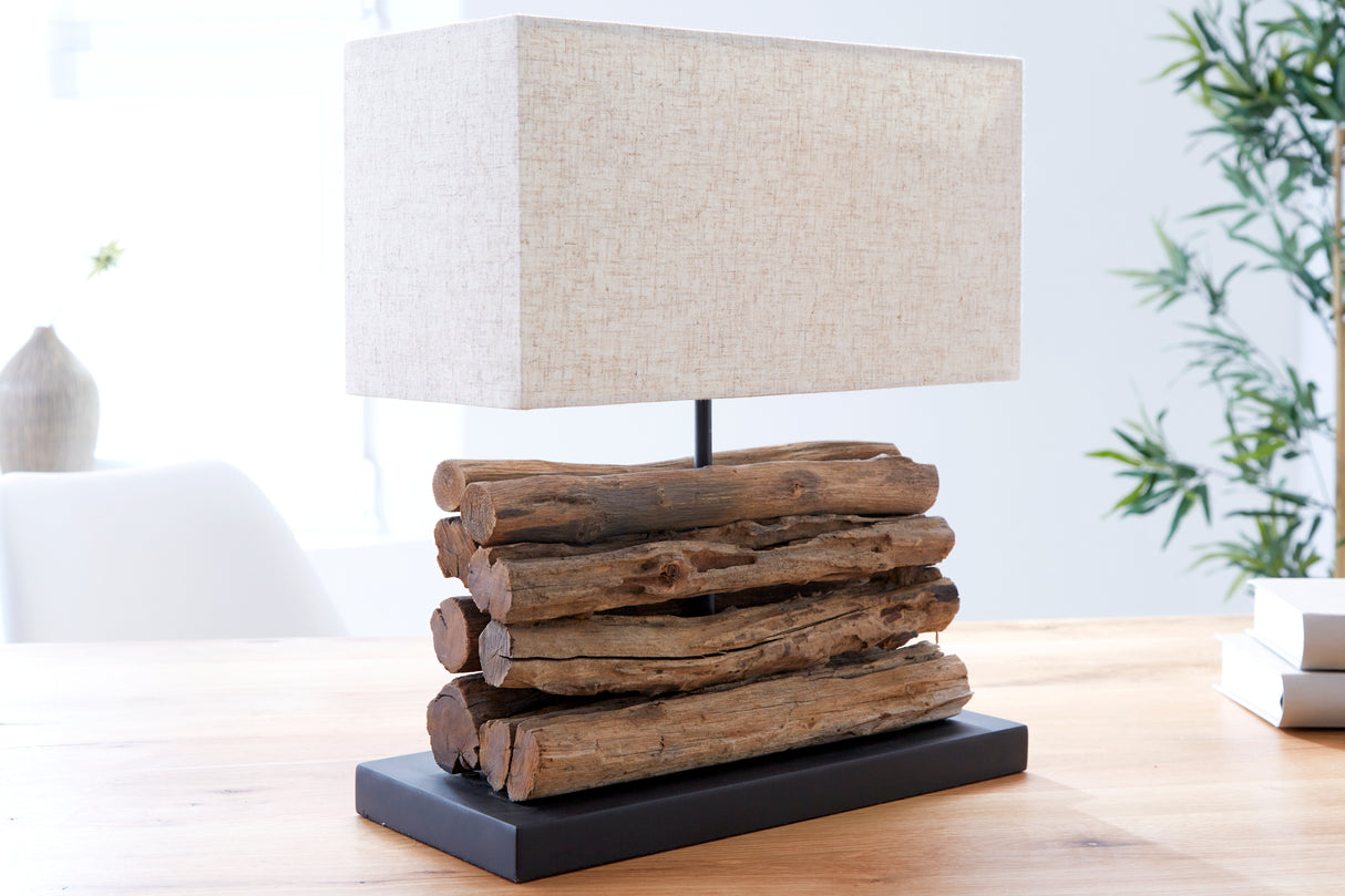 Table lamp PERIFERE driftwood beige