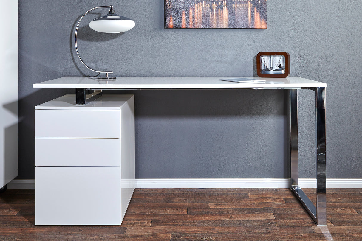 B-Desk COMPACT white silver