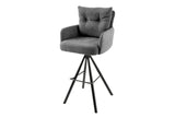 Barhocker BIG GEORGE mit Armlehnen Flachgewebe Samt anthrazit drehbar