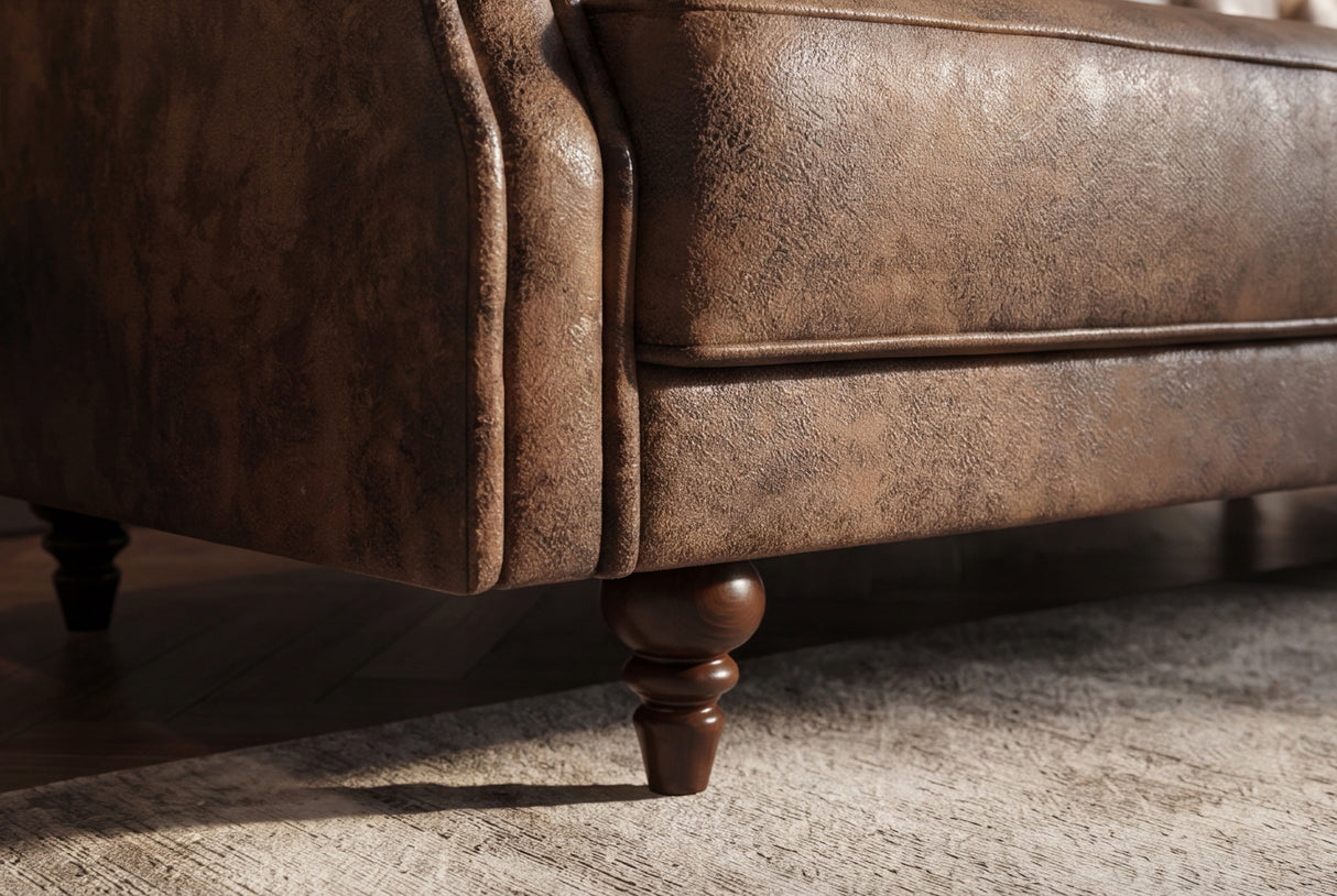 Sofa bed MAISON BELLE AFFAIRE 220cm microfibre antique brown