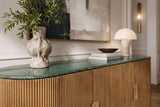 Sideboard VENEZIANO 170cm Mangoholz und Marmorplatte grünbraun