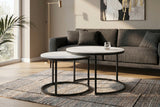 Coffee table ELEGANCE 75cm set of 2 ceramic white