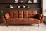 Schlafsofa BOUTIQUE 215cm 3-Sitzer Samt Rostbraun