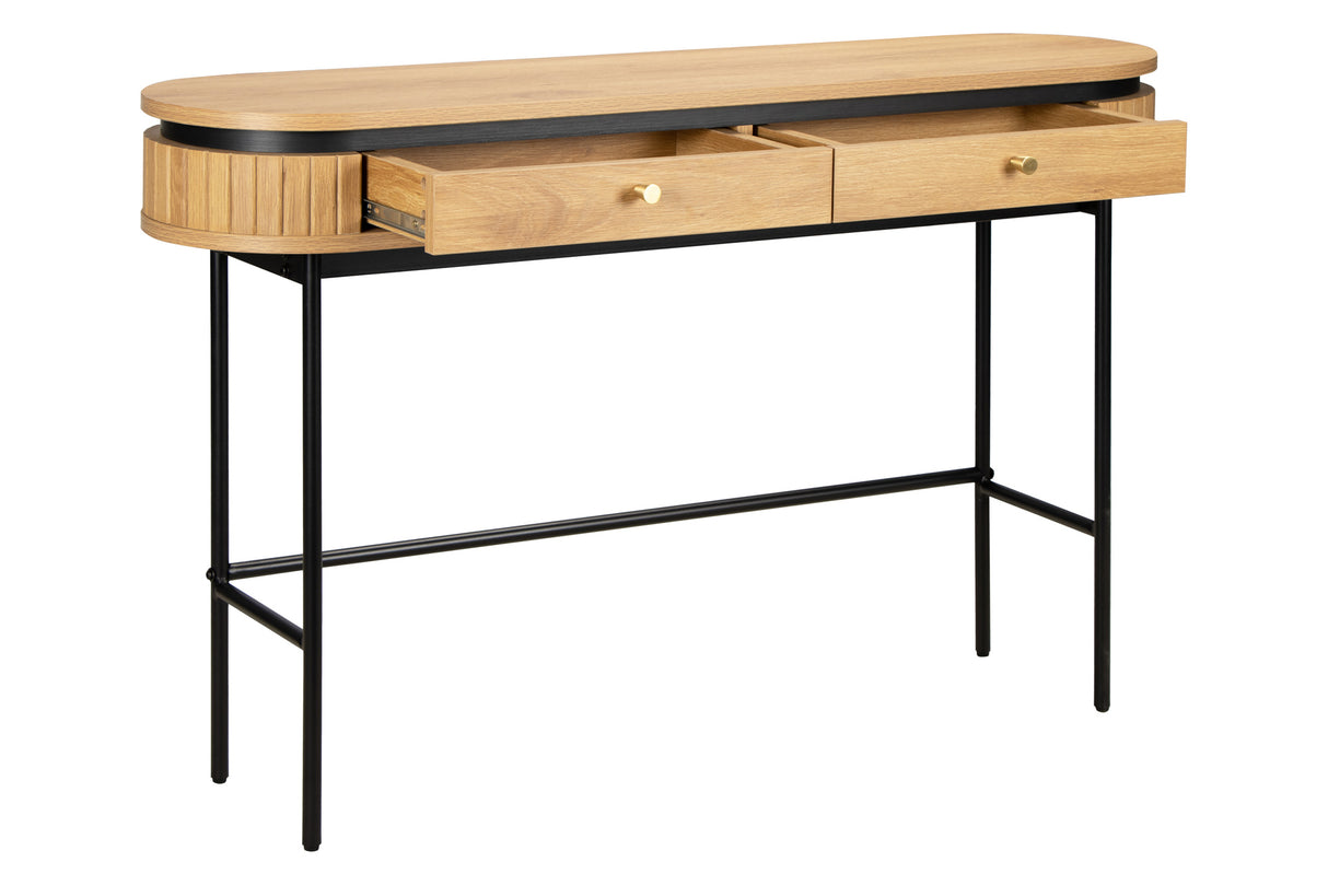 Console ATELIER 120cm natural oak wood look w/ black metal frame