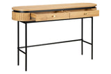 Console ATELIER 120cm natural oak wood look w/ black metal frame