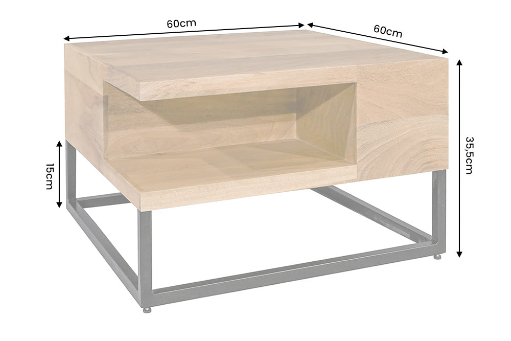 Couchtisch GIANT 60cm Mangoholz cremeweiß