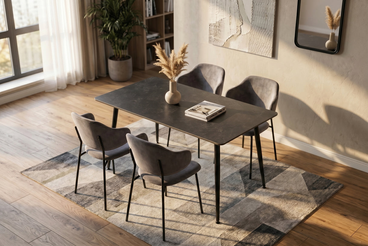 Dining table MILANO 120cm ceramic grey