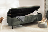 Bench chest EN VOGUE 120cm w/ storage space velvet dark green