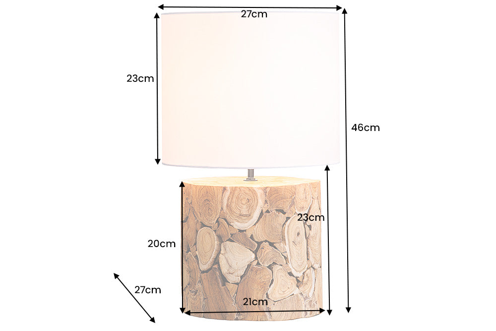 Tischleuchte PURE NATURE 45cm recyceltes Akazienholz