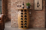 Wine shelf half BODEGA 85cm for 14 bottles and 6 glasses pine wood