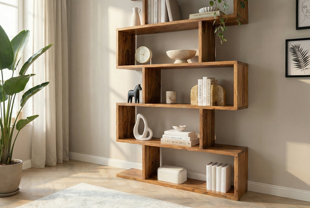 Regal SNAKE 180 cm Akazienholz natur