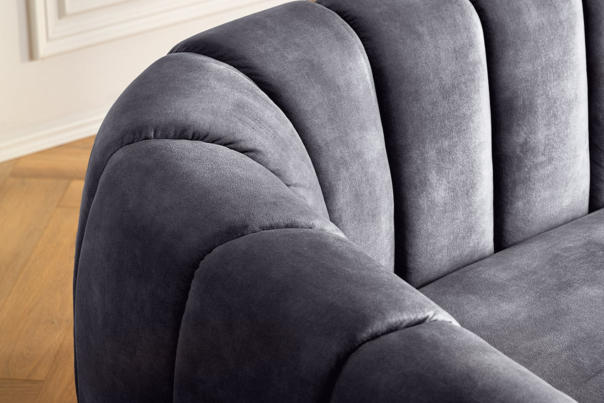 Sofa BABYLON 200cm 3-Sitzer Samt anthrazit