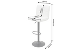 Bar stool MODENA 92-116cm 360° rotatable synthetic leather white w/ black metal frame