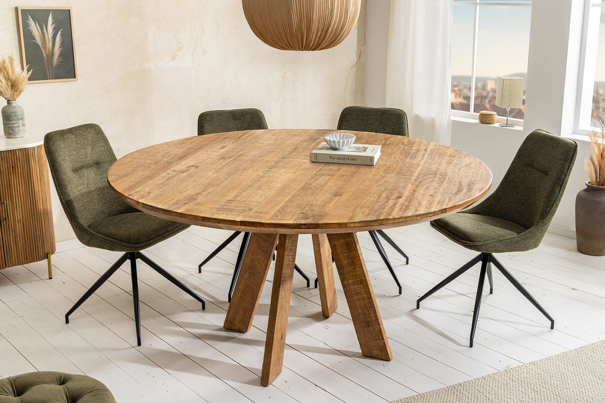 Esstisch ART WOOD Ø 140cm rund Mangoholz naturbraun