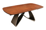 Dining table INFINITY 180-220-260cm boat-shaped extendable spanish ceramic rust brown
