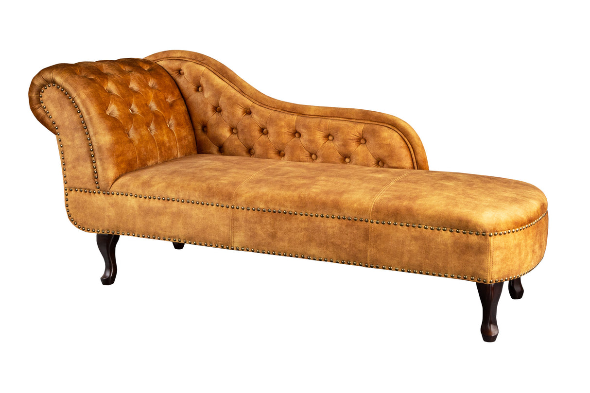 Recamiere CHESTERFIELD 170cm velvet mustard yellow