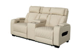 Kinosessel HOLLYWOOD 2-Sitzer elektrisch verstellbar Kunstleder beige