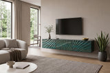 TV-Board SCORPION 160cm 3D hanging mango wood turquoise