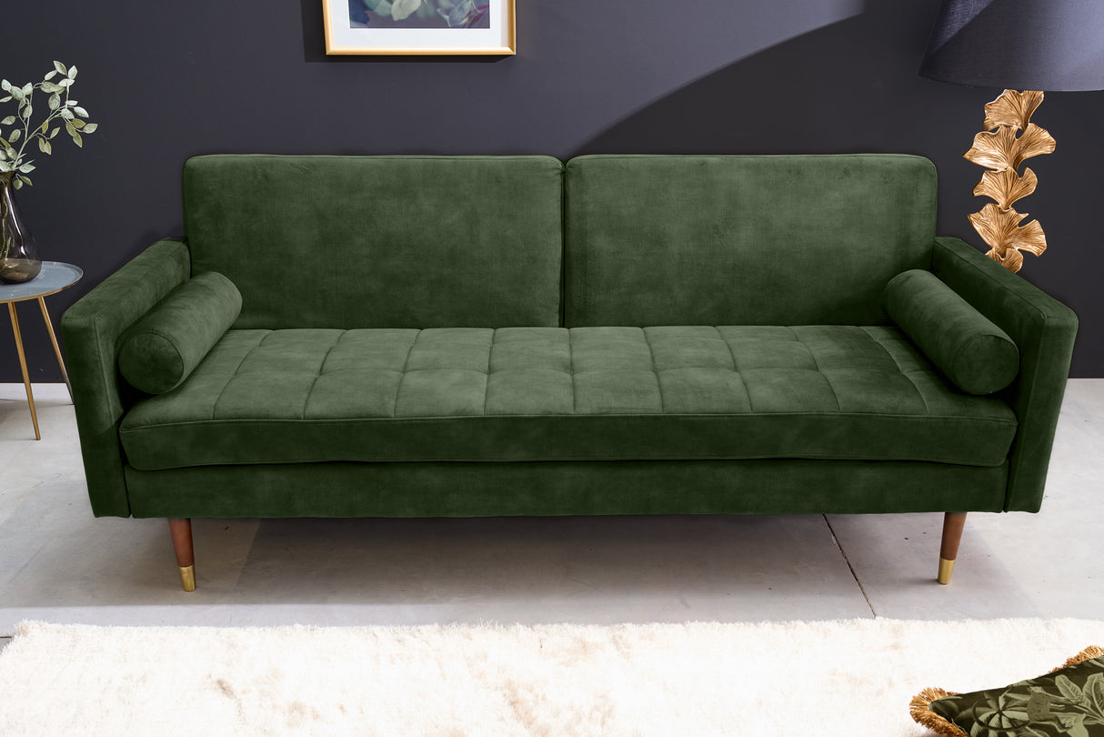 Sofa bed COUTURE 200cm micro velour green