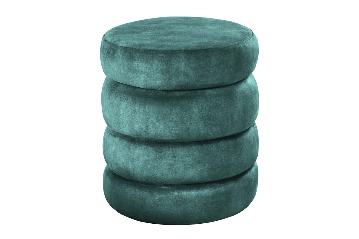 Gepolsterter Hocker VOGUE 40cm rund mit Stauraum Samt grün