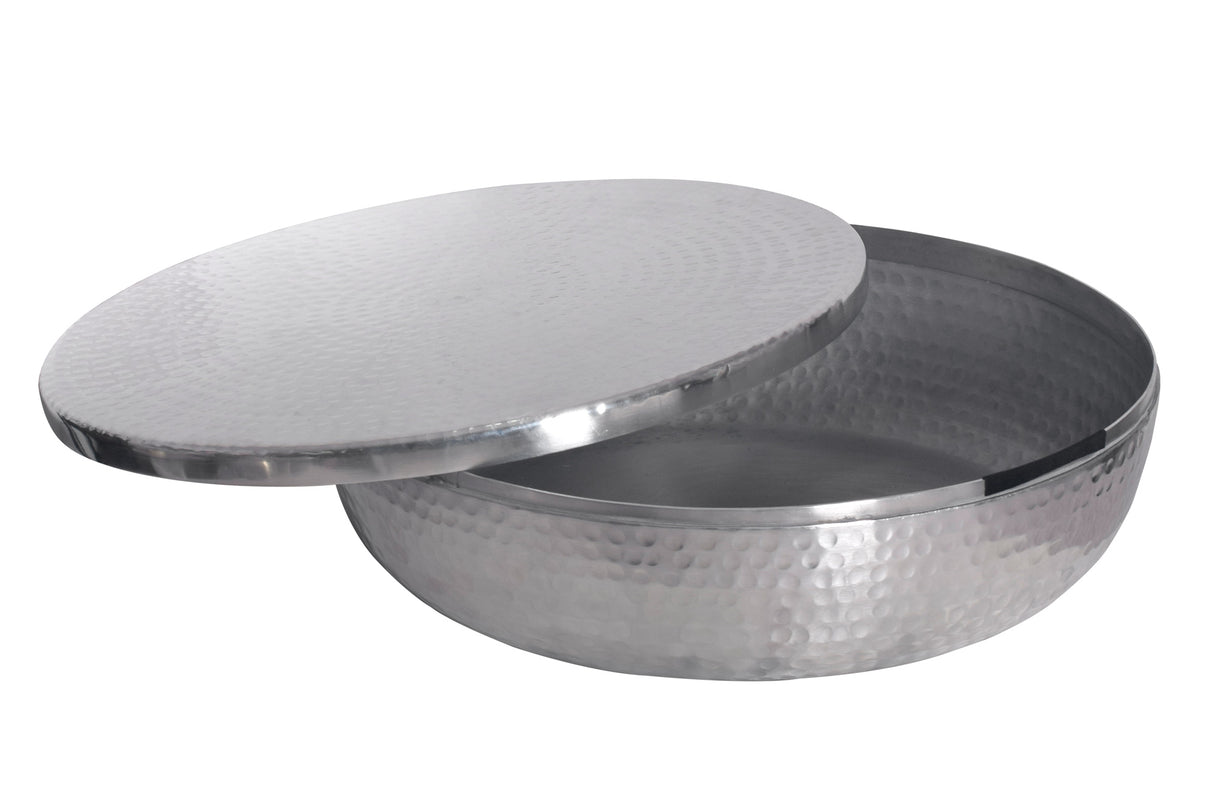 Bowl ORIENT with lid 40cm aluminum silver