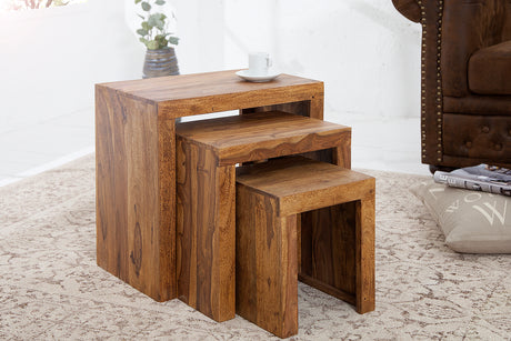 Side table MADEIRA set of 3 sheesham wood