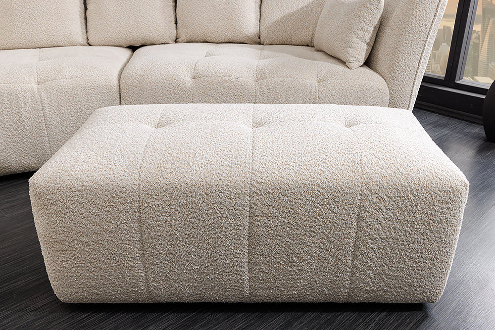 Sofa ROYAL 120cm Federkern Bouclé Champagnerbeige