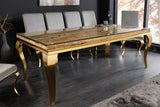 Dining table MODERN BAROCK BARRACUDA 200cm gold incl. glass top w/o teak top
