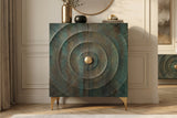 Highboard GOLDEN SUNSET 120cm 3D Mangoholz türkis