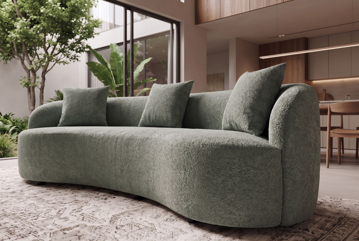 Sofa ATELIER 230cm 3-Sitzer Bouclé Salbei