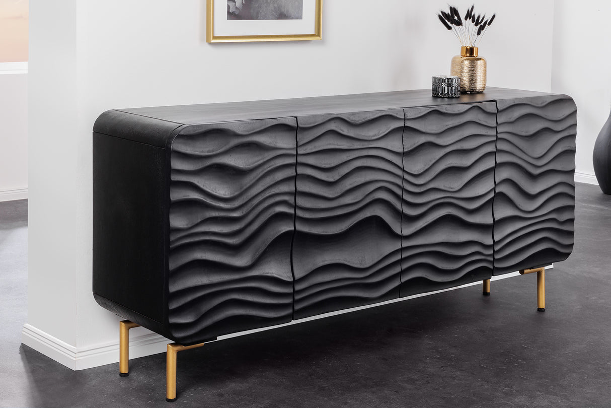 Sideboard LAGOON 160cm Mangoholz schwarz