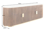 Sideboard GATSBY 180cm Mangoholz Marmorplatte weiß