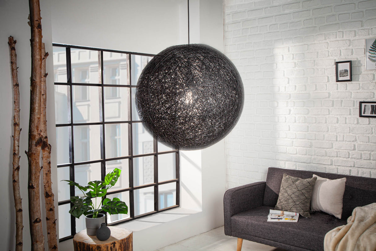 Pendant lamp COCOONING 45cm black abacá