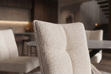 Swivel chair LUGANO 360° auto-return spring core chenille tweed beige