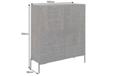 Highboard TRIBAL 120cm 3D Antik-Look Mangoholz dunkelbraun