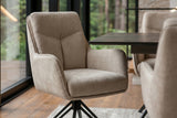 Drehsessel PROMETHEUS drehbar 180° m. Armlehnen Samt Velours beige