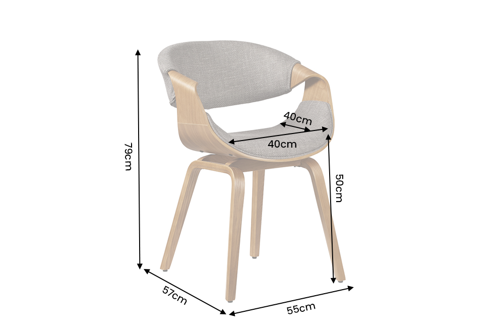 Stuhl ORGANIC Esche furniert Strukturstoff grau
