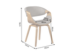 Stuhl ORGANIC Esche furniert Strukturstoff grau