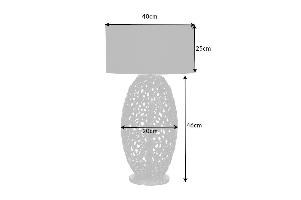 Tischleuchte LEAF 45cm schwarz ohne Lampenschirm