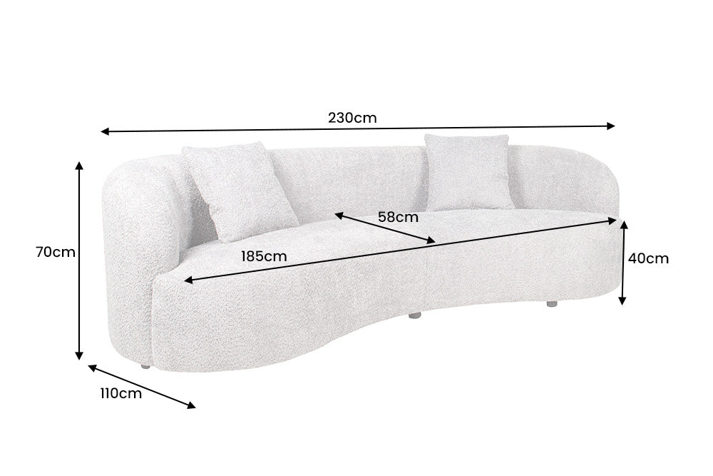 Sofa ATELIER 230cm 3-Sitzer Bouclé grau