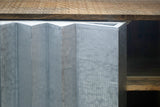 TV-Board ZALVERO 150cm Mangoholz Aluminiumfront natur silber