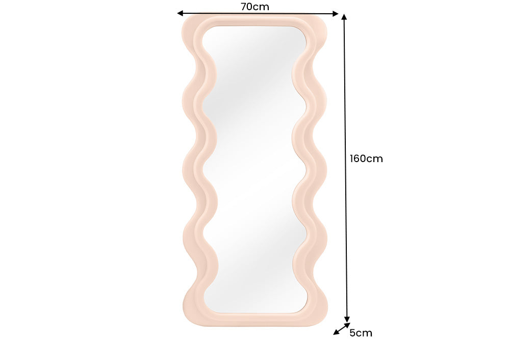 Wall mirror CURVY 160cm apricot