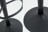 Bar stool MODENA 92-116cm 360° rotatable microfibre vintage brown  w/ black metal frame