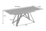 Esstisch ATLAS 160-200cm ausziehbar Marmoroptik Graphit Keramik Hartglas