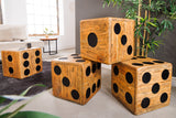 Side table stool CUBE 40cm mindi wood natural