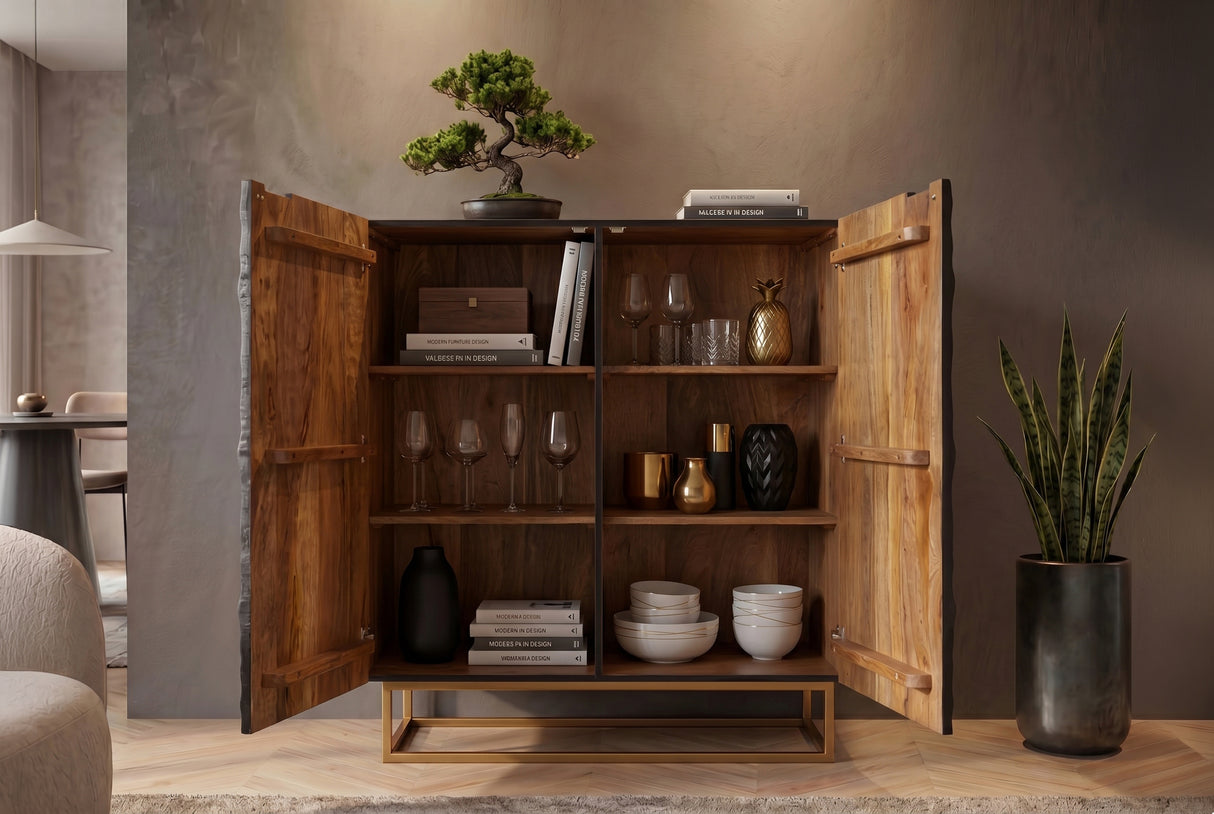 Highboard SCORPION 120cm 3D mango schwarz