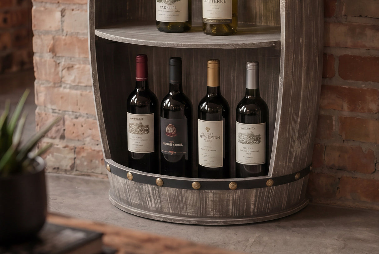 Wine shelf half BODEGA 80cm massive fir wood